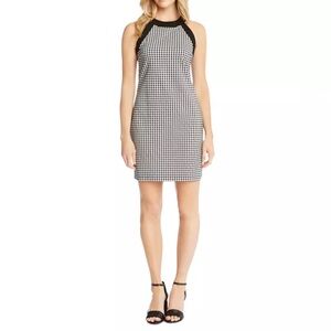 Karen Kane Contrast Gingham‎ Dress Black and White with Stretch Women’s Size M